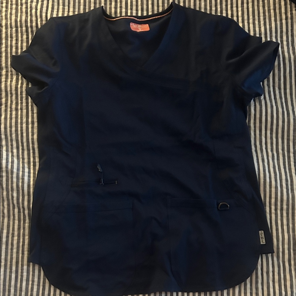 Navy Blue Maternity Scrub Top